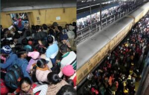दिल्ली के रेलवे प्लेटफार्म (Delhi railway plateform crowd)
